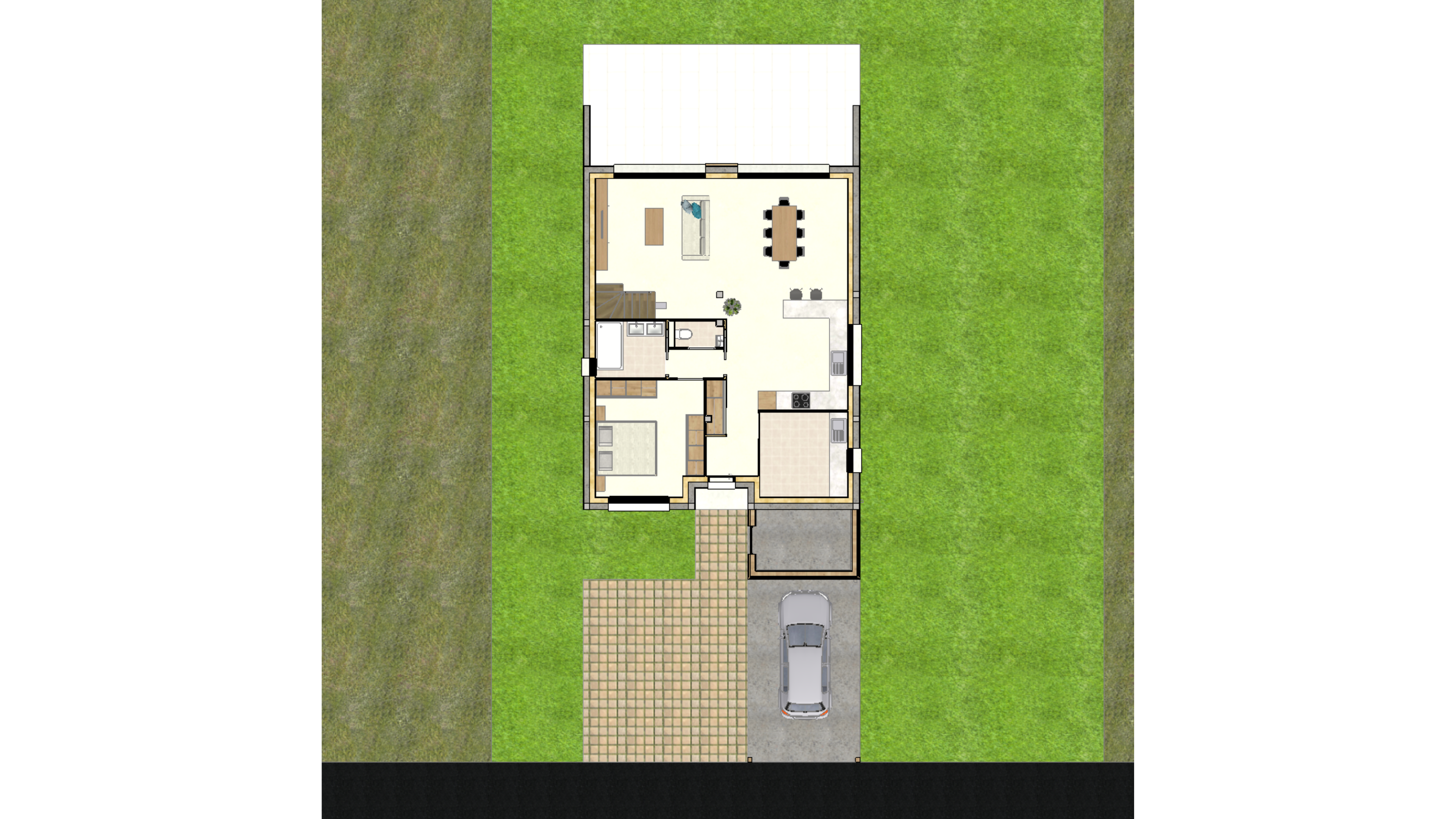 Vue 3d : Rez-de-chaussée